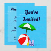 Zwembolthema Aangepaste feestdagen Kaart (Voorkant / Achterkant)