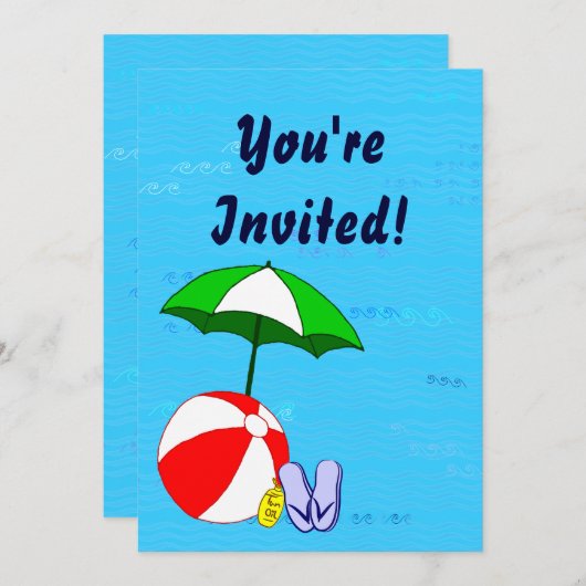 Zwembolthema Aangepaste feestdagen Kaart (Voorkant / Achterkant)