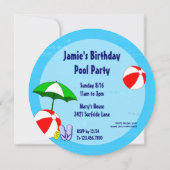 Zwembolthema Aangepaste ronde feestdagen Kaart (Achterkant)
