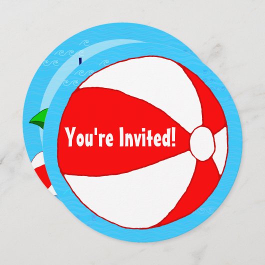 Zwembolthema Aangepaste ronde feestdagen Kaart (Voorkant / Achterkant)