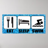 Zwembool/aquatisch centrum "Eat, Sleep, zwom" Poster (Voorkant)