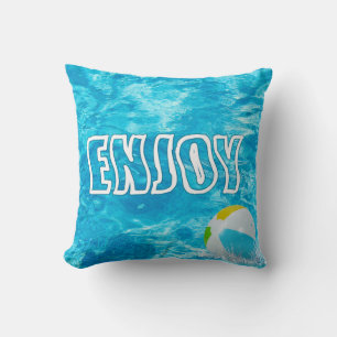 Zwembool geniet van Sierkussen tekst