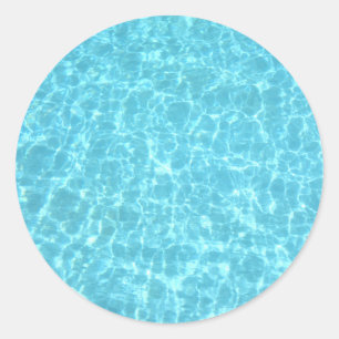 Zwembool Partij Blauwe waterblanco Sjabloon Ronde Sticker