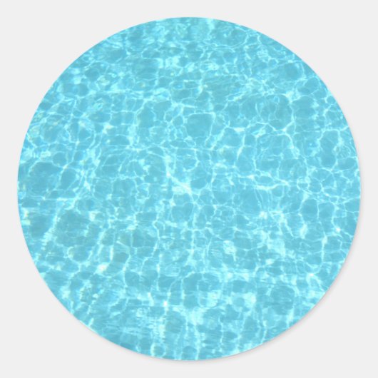 Zwembool Partij Blauwe waterblanco Sjabloon Ronde Sticker (Voorkant)