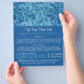 Zwembool, vloer, Tegel installateur Adverteren Flyer (Hand)