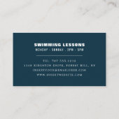 Zwembool, zwemcoach/instructeur visitekaartje (Achterkant)