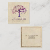 Zwemboom - Violet Paars Vierkante Visitekaartje (Voorkant / Achterkant)