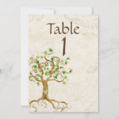 Zwemboomstam Tan Parchment Table Number Kaart (Achterkant)