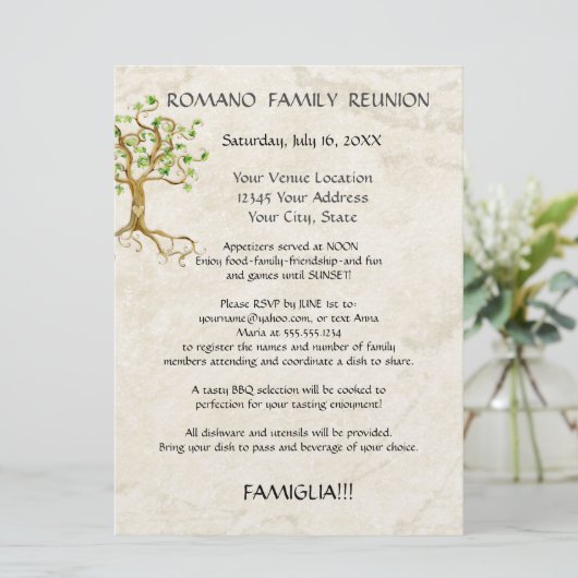 Zwemboomstammen Antiek gezinshereniging Picnic Kaart (Staand voorkant)