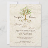 Zwemboomwortelen verouderd Tan Couples Shower Kaart (Achterkant)