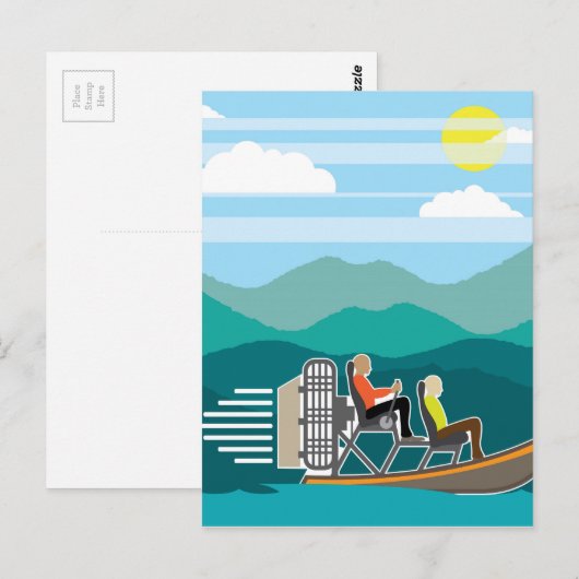Zwembootvlucht AirBoat Briefkaart (Voorkant / Achterkant)
