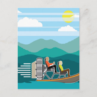 Zwembootvlucht AirBoat Briefkaart