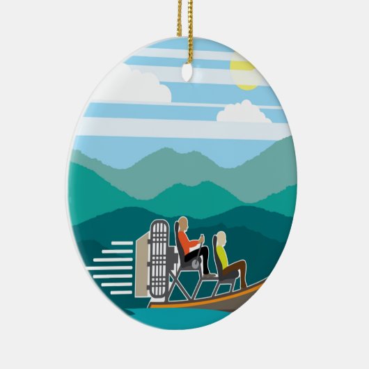 Zwembootvlucht AirBoat Keramisch Ornament (Rechts)