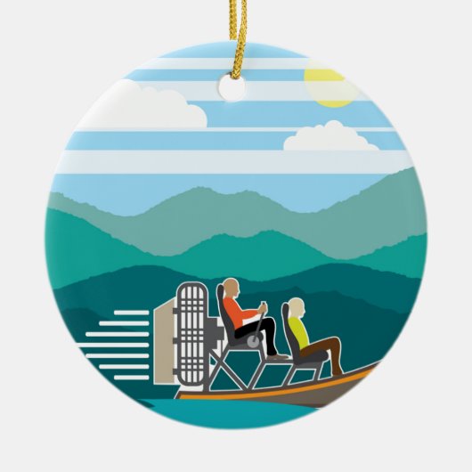 Zwembootvlucht AirBoat Keramisch Ornament (Voorkant)