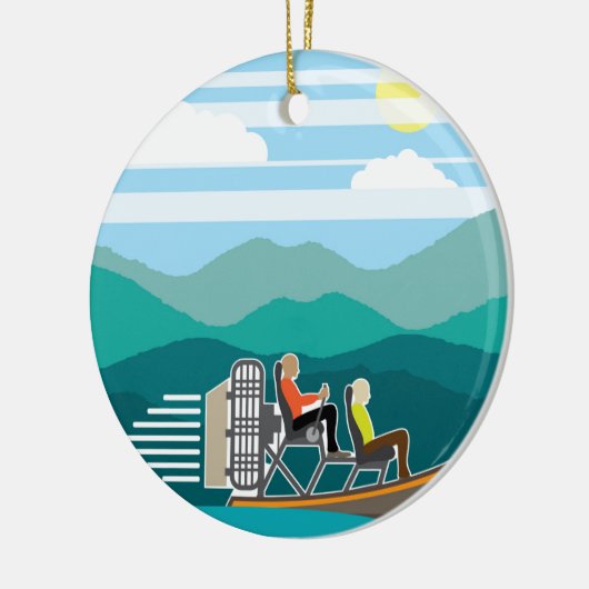 Zwembootvlucht AirBoat Keramisch Ornament (Links)