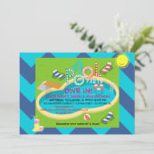 Zwembordeel Zomerpret Z adults Kinder verjaardag Kaart (Staand voorkant)