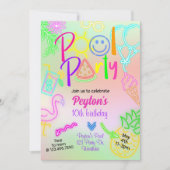 Zwemborrel, Glowfeest, Neon Glow in het donker, Kaart (Voorkant)