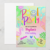 Zwemborrel, Glowfeest, Neon Glow in het donker, Kaart (Voorkant / Achterkant)