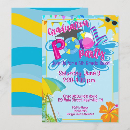 Zwemborrel ter afsluiting, kleuterschool, middelba kaart (Voorkant / Achterkant)