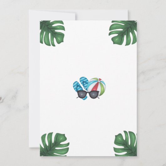 Zwemborrel voor tienerfeest uitnodiging (Achterkant)