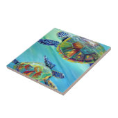 Zwembranen Zee Turtles Keramische Tegel Tegeltje (Zijkant)