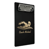 Zwembus Zwembad Gepersonaliseerde naam Goud Mini Klembord (Schuin)