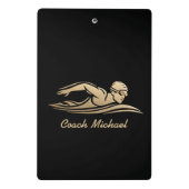 Zwembus Zwembad Gepersonaliseerde naam Goud Mini Klembord (Achterkant)