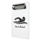 Zwembus Zwembad Gepersonaliseerde naam Zwart Mini Klembord (Angled2)