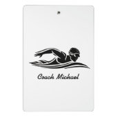 Zwembus Zwembad Gepersonaliseerde naam Zwart Mini Klembord (Achterkant)