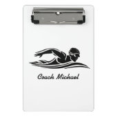 Zwembus Zwembad Gepersonaliseerde naam Zwart Mini Klembord (Voorkant)
