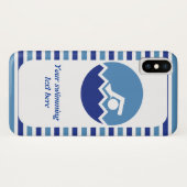 Zwemcadeaus, zwemmer icoon blauwe strepen Case-Mate iPhone case (Achterkant (horizontaal))