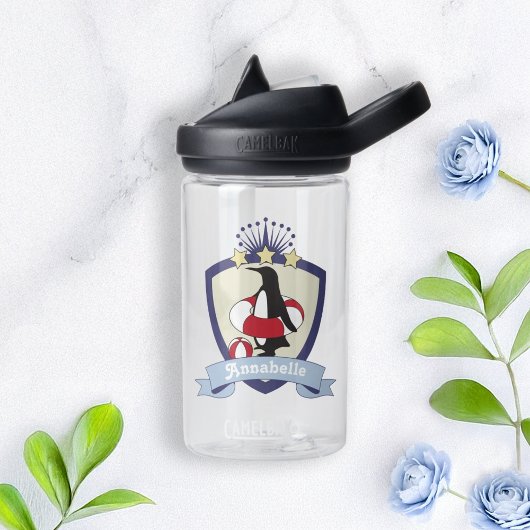 Zwemclub Crest Cute Pinguïn Zomer Kids Waterfles