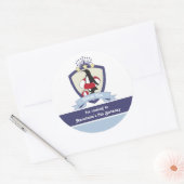 Zwemclub Crest Leuke Pinguïn Kinder Dank u Ronde Sticker (Envelop)