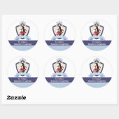 Zwemclub Crest Leuke Pinguïn Kinder Dank u Ronde Sticker (Vel)