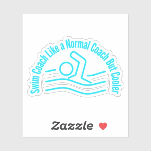 Zwemcoach als een normale coach, maar koeler sticker (Vel)