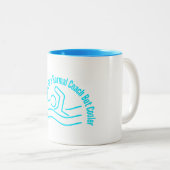 Zwemcoach als een normale coach, maar koeler tweekleurige koffiemok (Voorkant rechts)