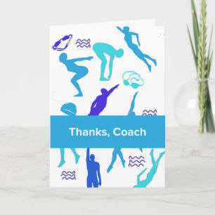 Zwemcoach Bedankt van atleet met zwemmen Kaart