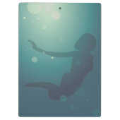 Zwemcoach Blauwgroen modern zeemeermin klembord (Achterkant)