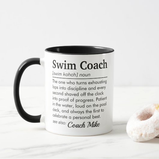 Zwemcoach Definitie Persoonlijke Waardering Mok (Met donut)