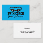 Zwemcoach goggles logo visitekaartje sjabloon (Voorkant / Achterkant)