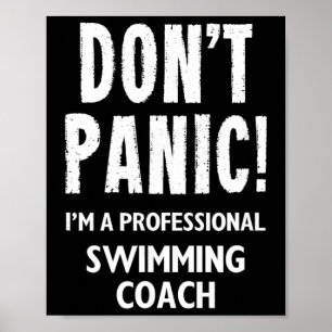 Zwemcoach ontwerp voor zwemteam zwemmer leraar poster
