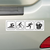 zwemcyclus biertriatlon triatlon symbolen bumpersticker (Op auto)