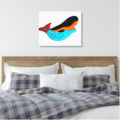 zwemdoek met brunette zeemeermin in doek canvas afdruk (Insitu (Slaapkamer))