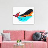 zwemdoek met brunette zeemeermin in doek canvas afdruk (Insitu (Woonkamer))