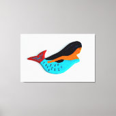 zwemdoek met brunette zeemeermin in doek canvas afdruk (Voorkant)