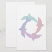 Zwemdolfijnen Briefpapier (Voorkant / Achterkant)