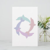 Zwemdolfijnen Briefpapier (Staand voorkant)