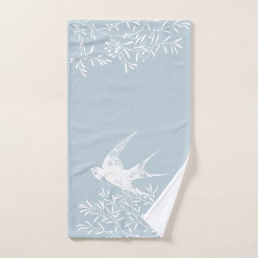 Zwemdvogel die over de olijftak vliegt bad handdoek (Handdoek)