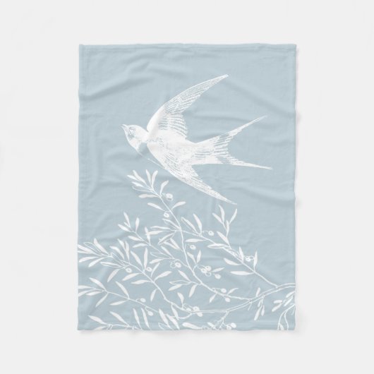 Zwemdvogel die over de olijftak vliegt fleece deken (Voorkant)