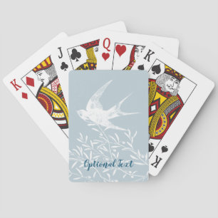 Zwemdvogel die over de olijftak vliegt pokerkaarten